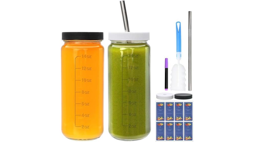 16 ounce glass juice bottles