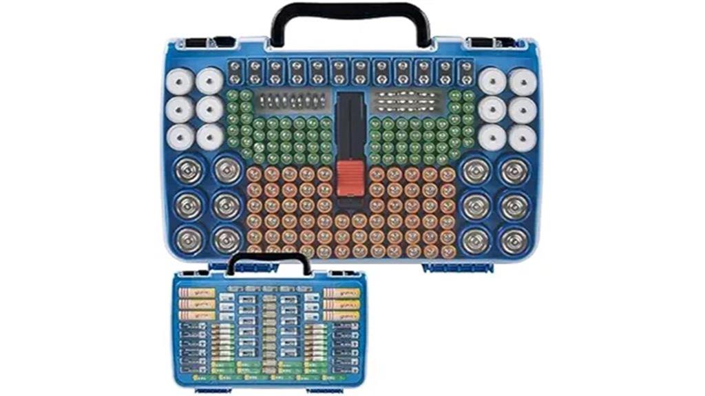 battery organizer with tester