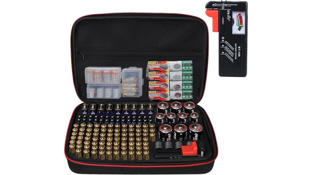 battery storage box with tester