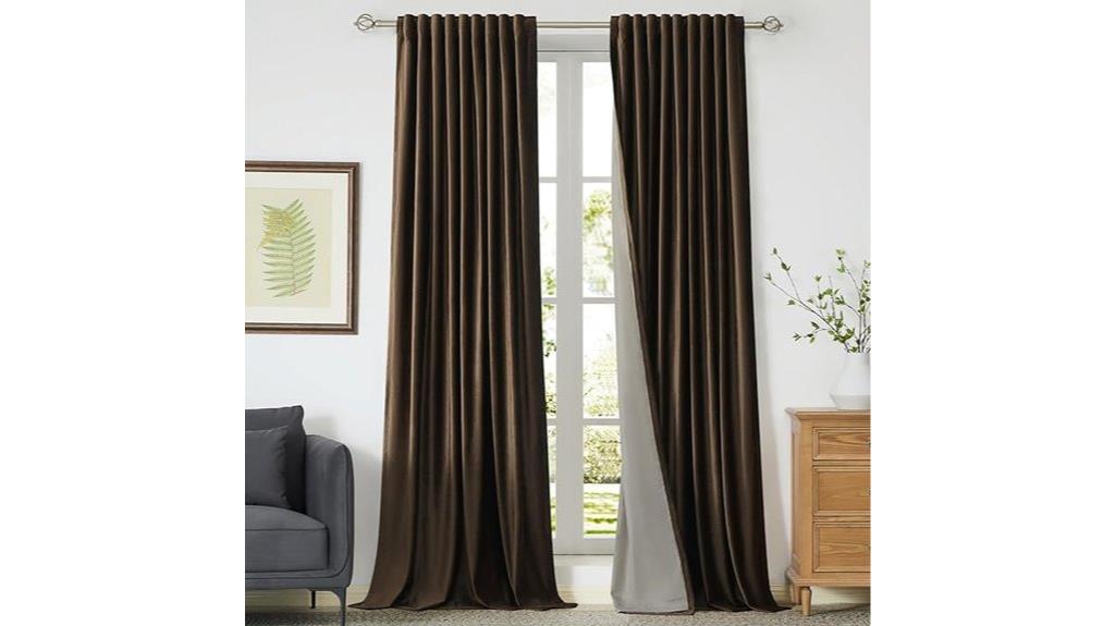 blackout brown velvet curtains