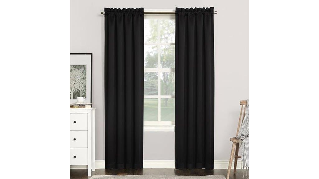 blackout curtain panel black