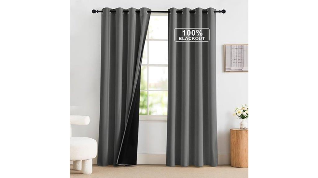blackout grey curtain panels