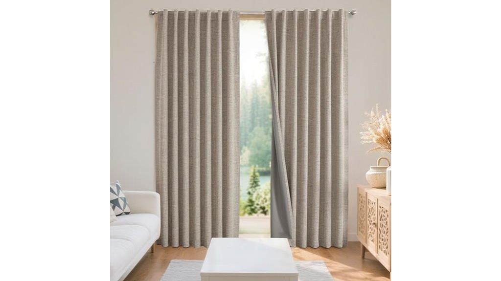blackout linen bedroom curtains