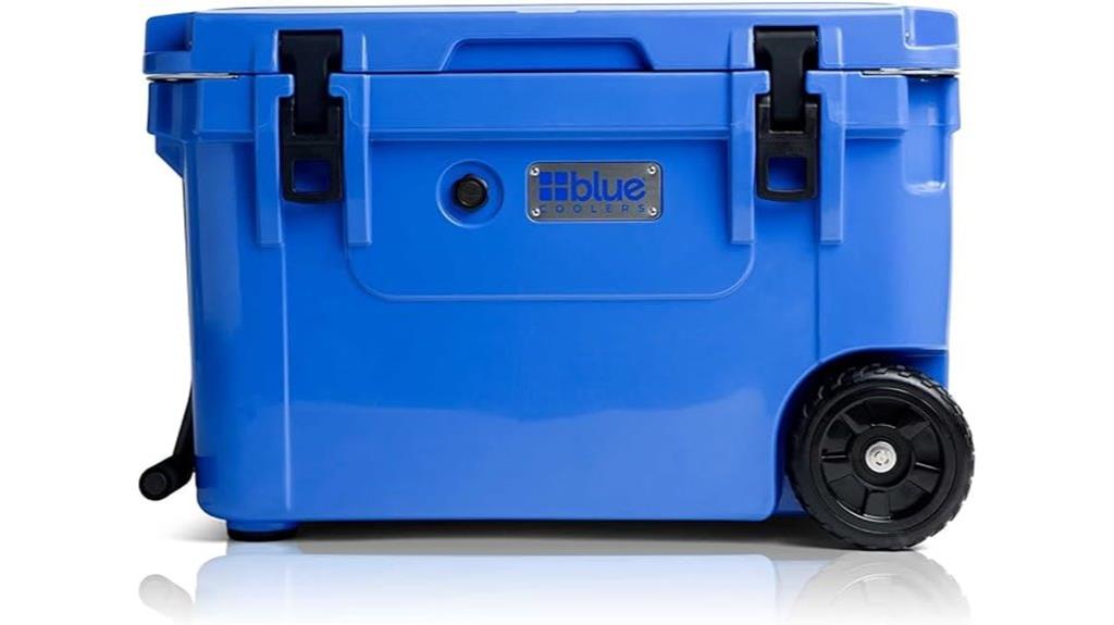 blue roto molded ice cooler
