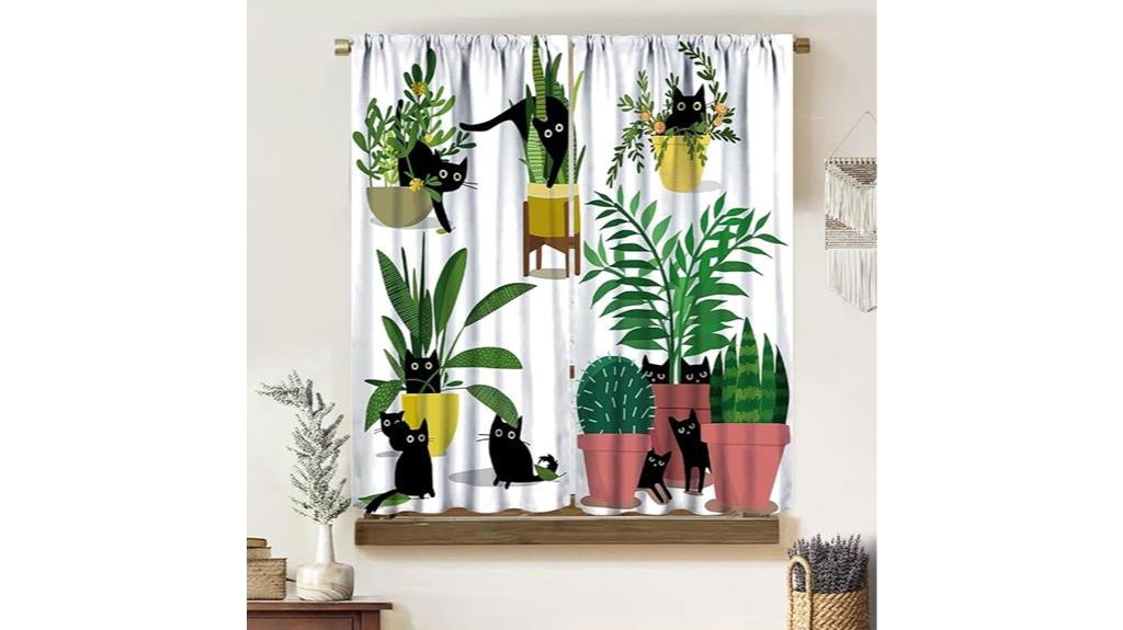 boho cat plant curtains