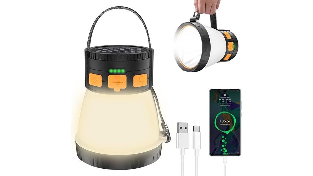 bright solar powered camping lantern