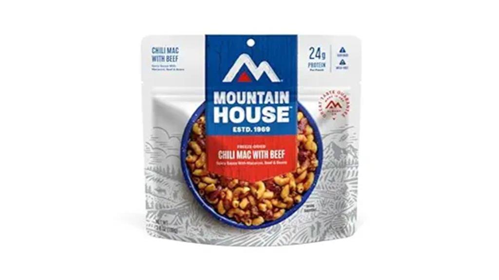 chili mac backpacking meal