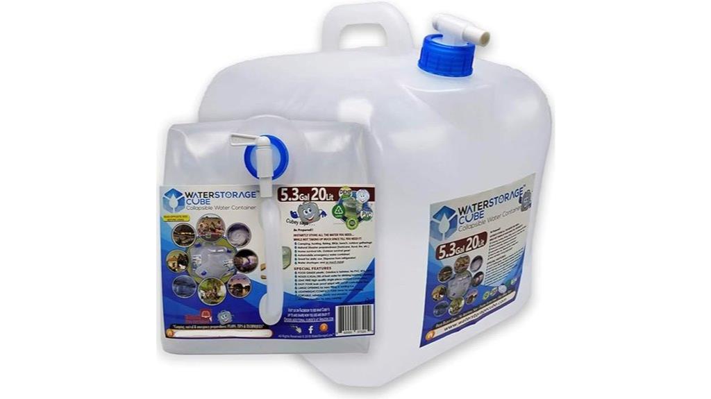 collapsible water storage container