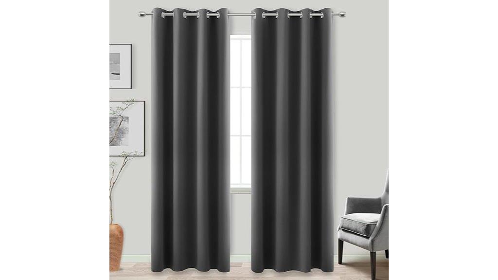 dark gray bedroom curtains