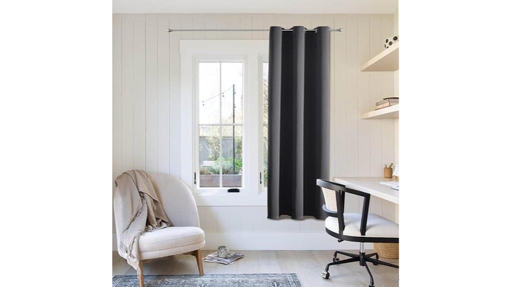 dark grey bedroom curtains