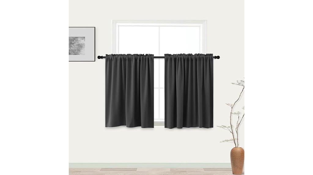 dark grey kitchen curtain