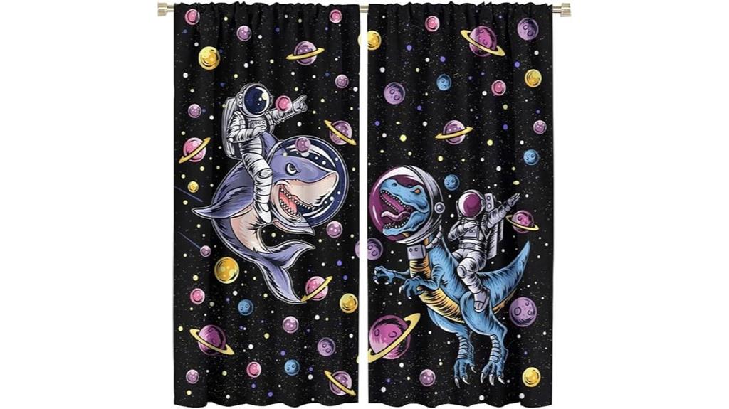 dinosaur themed blackout bedroom curtains
