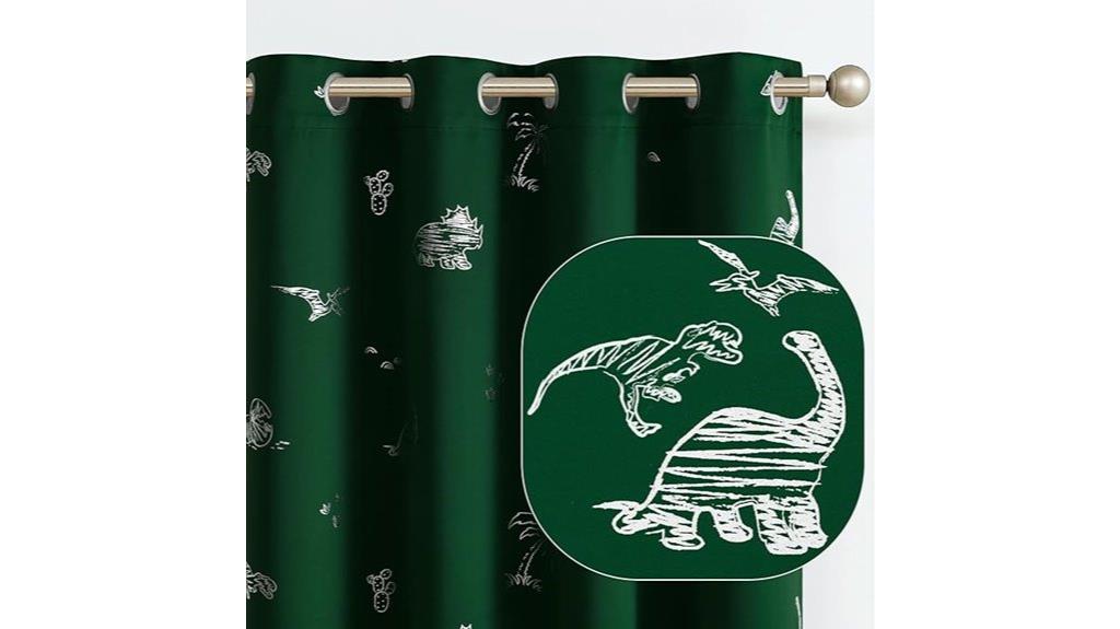 dinosaur themed kids bedroom curtains