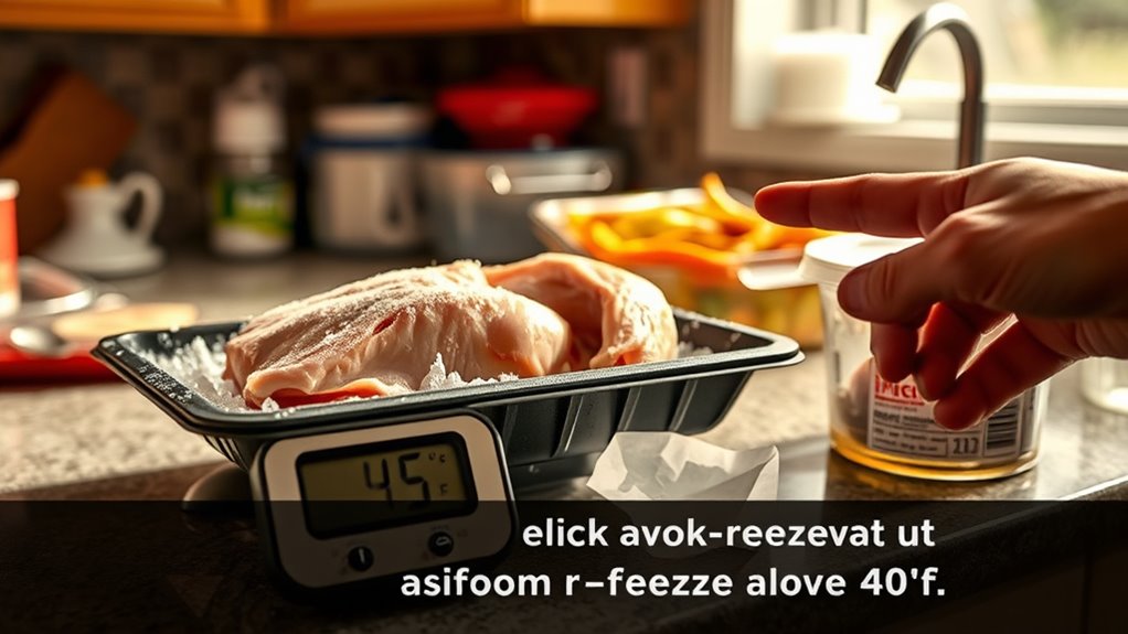 discard unsafe thawed food