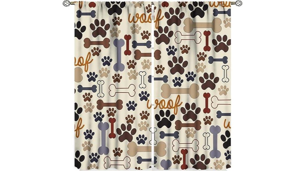 dog paw print curtains