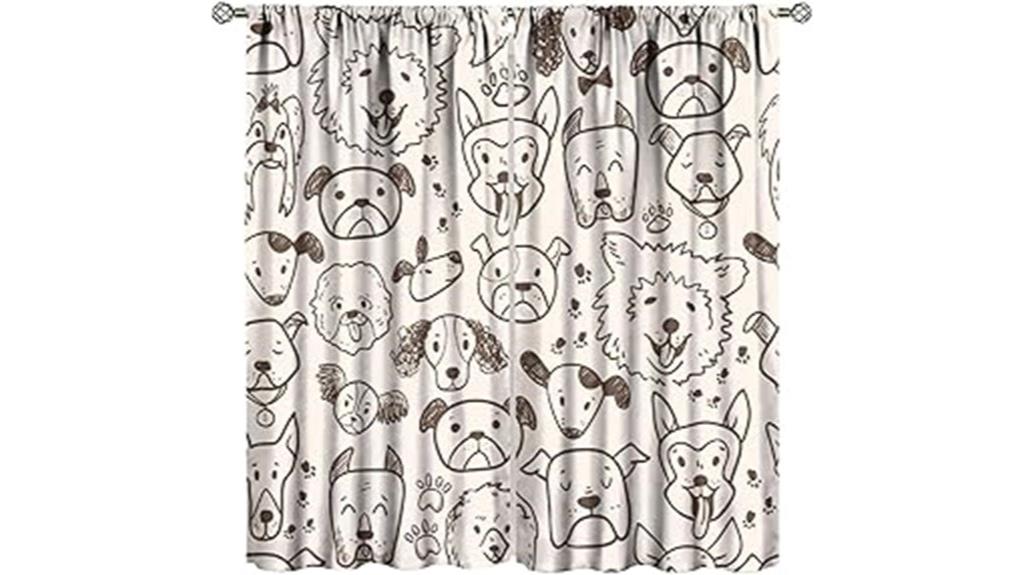 doodle dog kids curtains