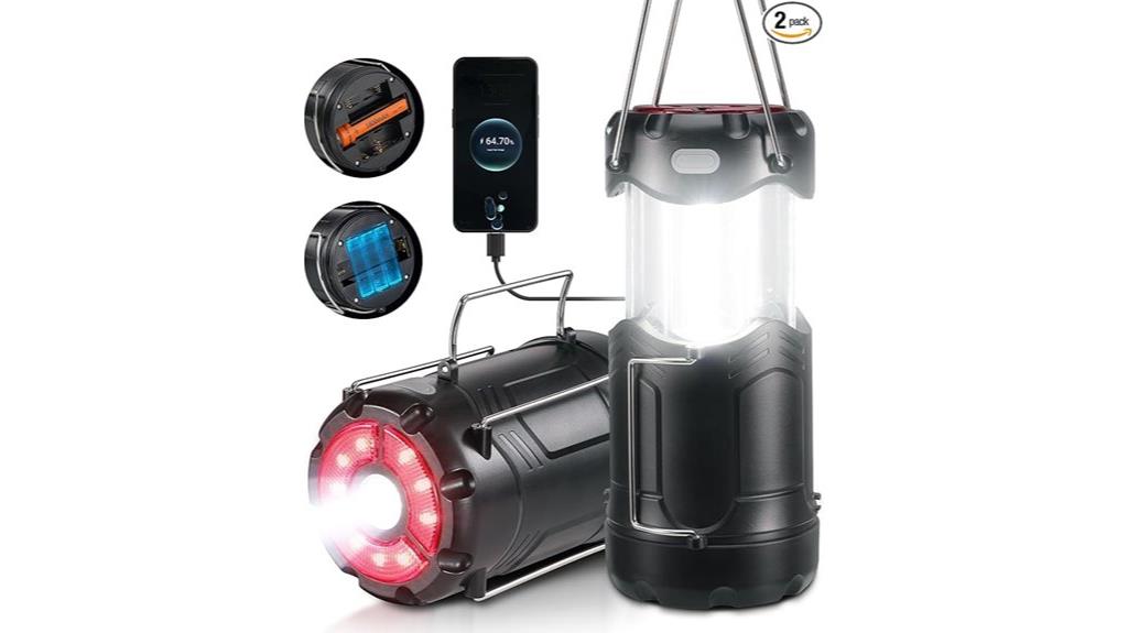 dual portable rechargeable lanterns