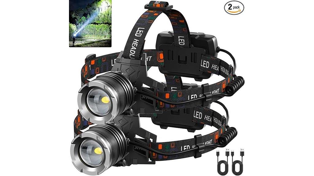 dual rechargeable bright headlamps