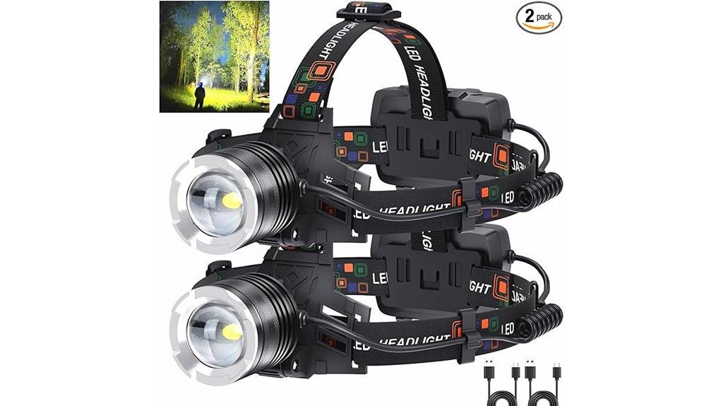 dual rechargeable headlamps 99k lumens