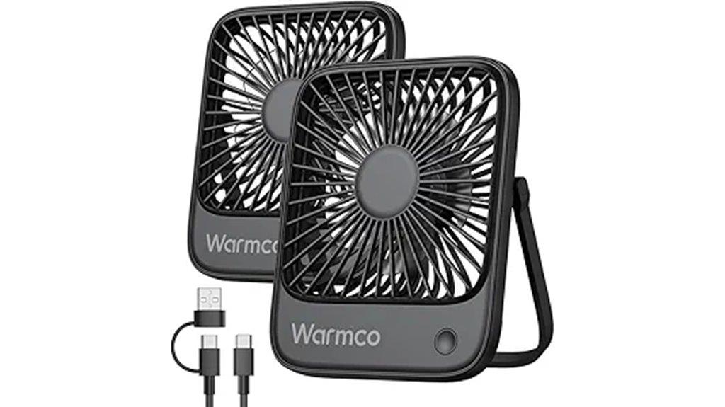 dual usb powered desktop fans