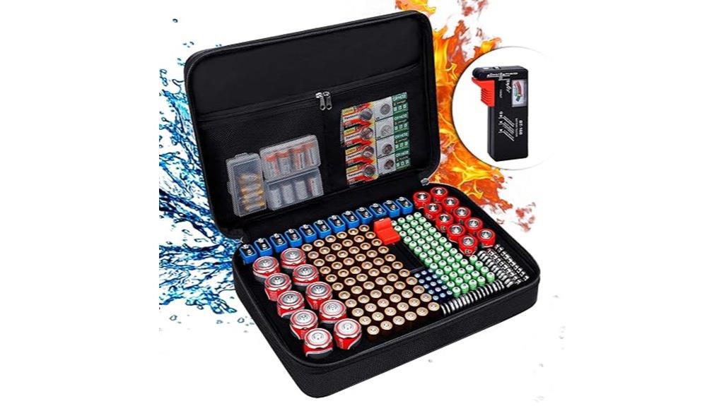 fireproof water resistant battery organizer