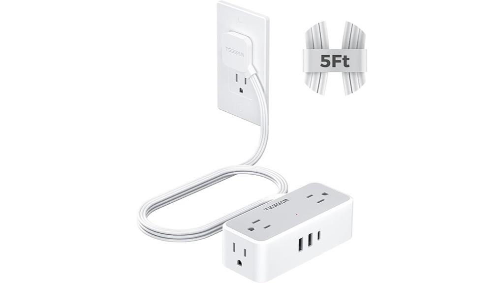 flat 5 ft surge protector