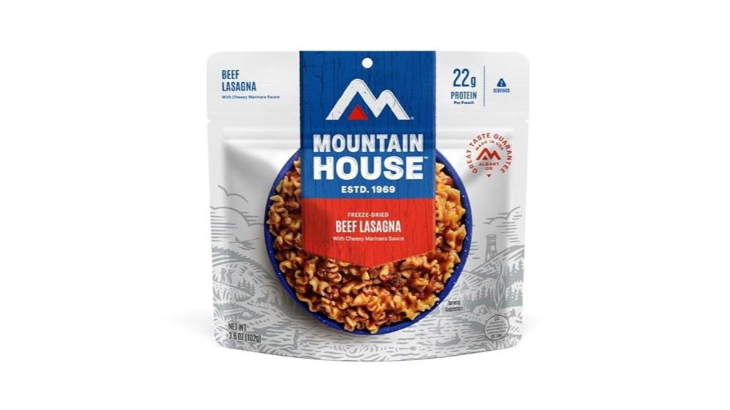 freeze dried beef lasagna