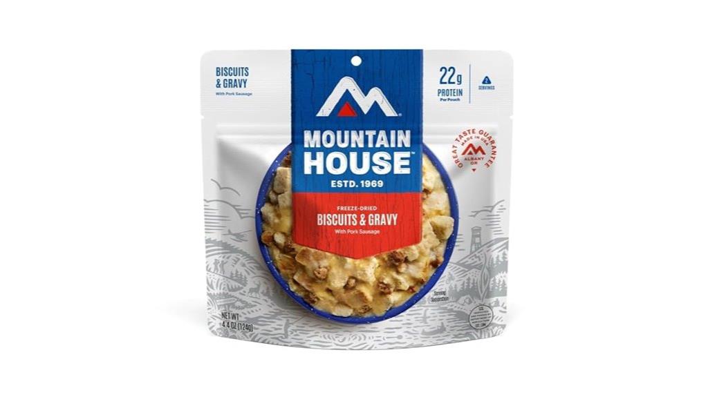 freeze dried camping biscuit gravy
