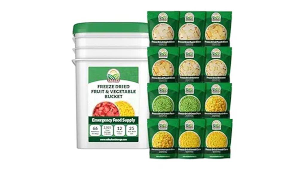 freeze dried fruit vegetable bucket