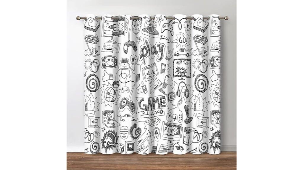 gaming themed window curtains