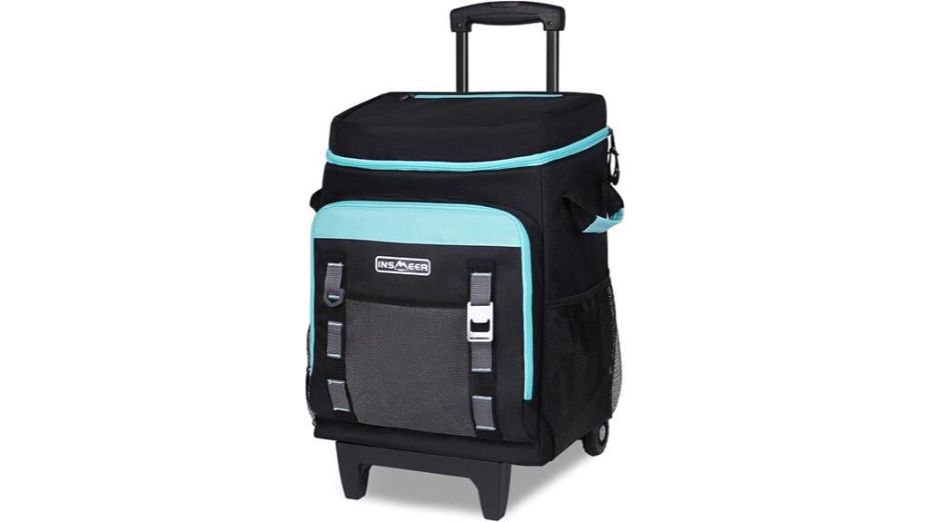 insulated portable rolling cooler