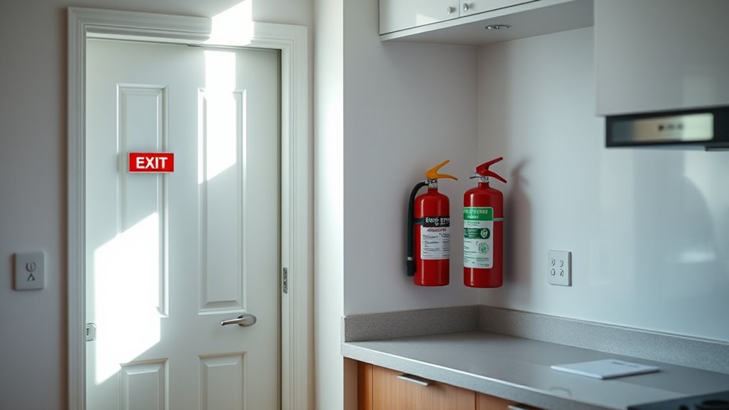 keep exits and extinguishers accessible