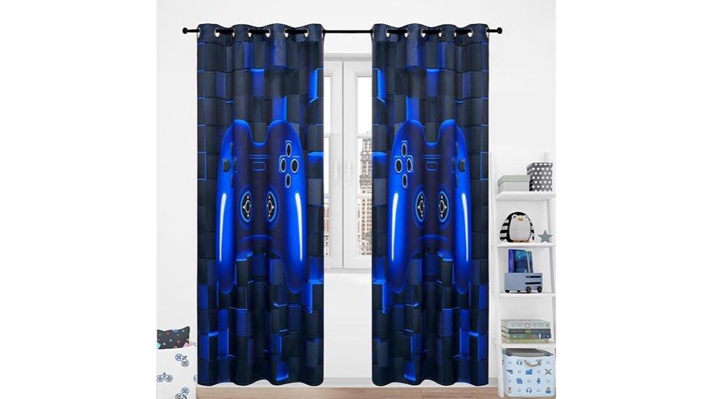 kids blue blackout curtains