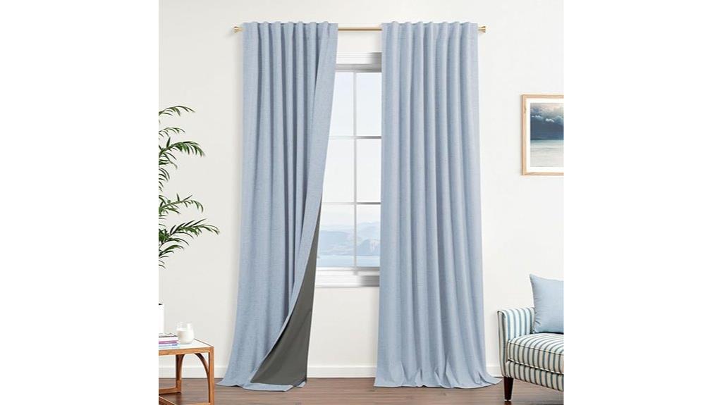 light blue blackout curtains