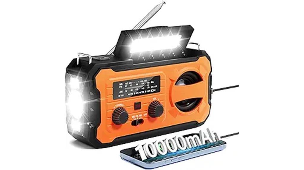 orange hand crank radio