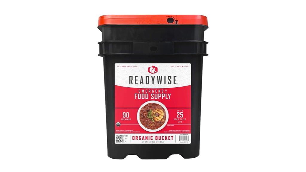organic emergency food bucket