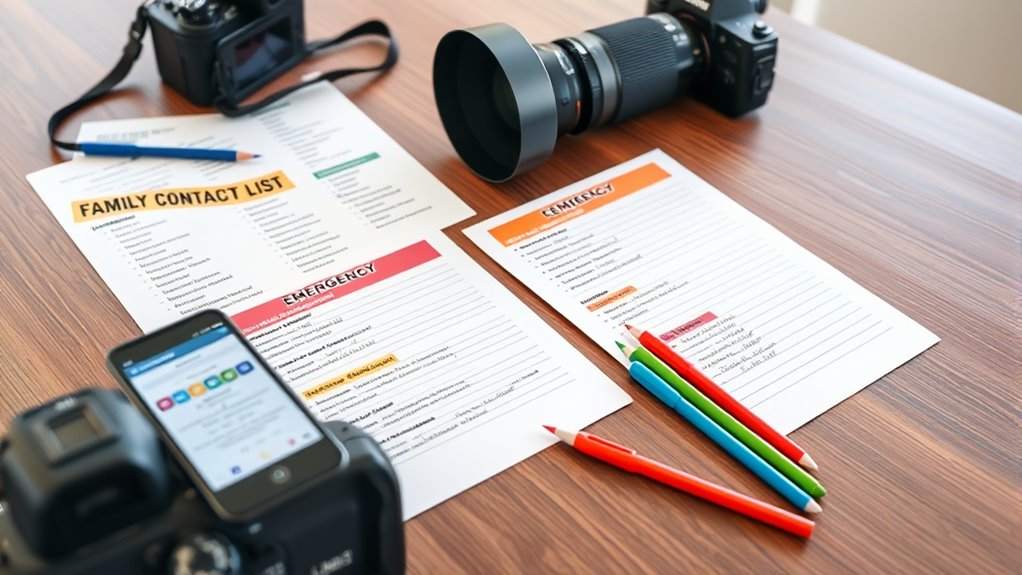 organize emergency contact information