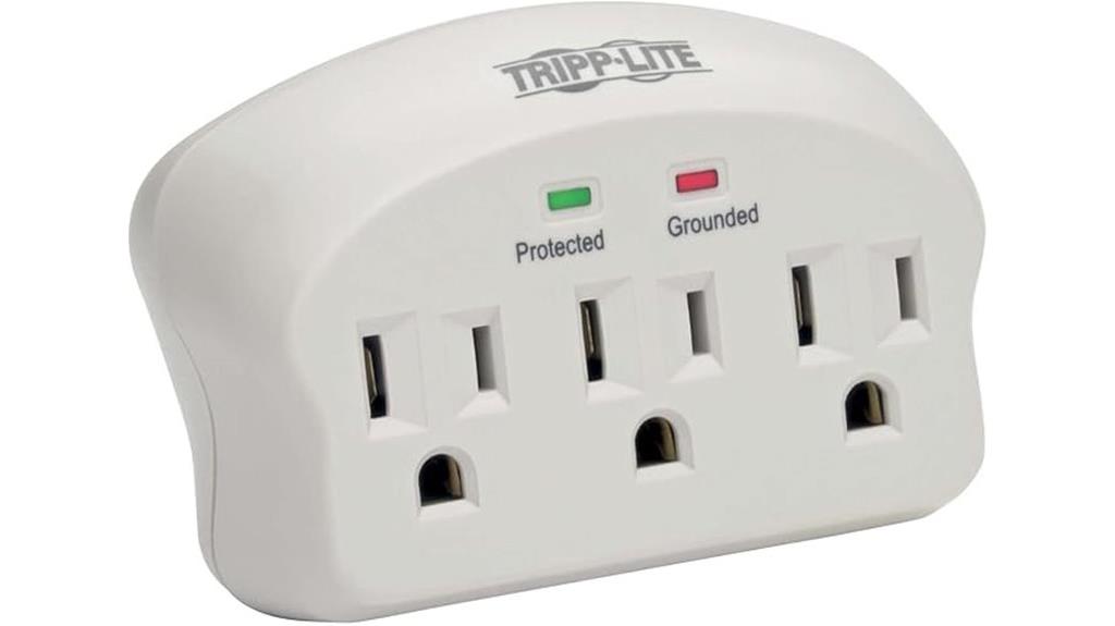 portable 3 outlet surge protector