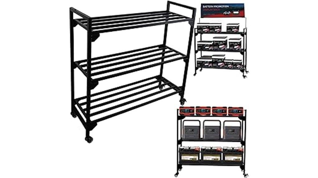 portable battery storage cart