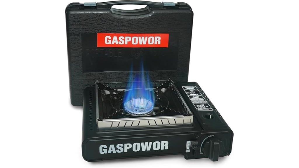 portable butane stove with windshield