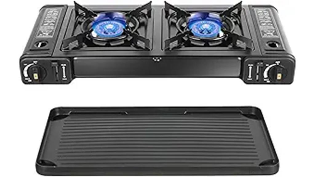 portable dual burner butane stove