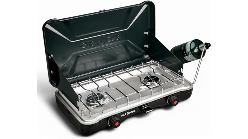 portable dual burner camping stove