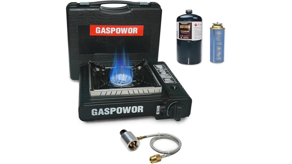 portable gas stove with windscreen