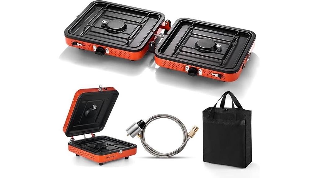 portable two burner camping stove