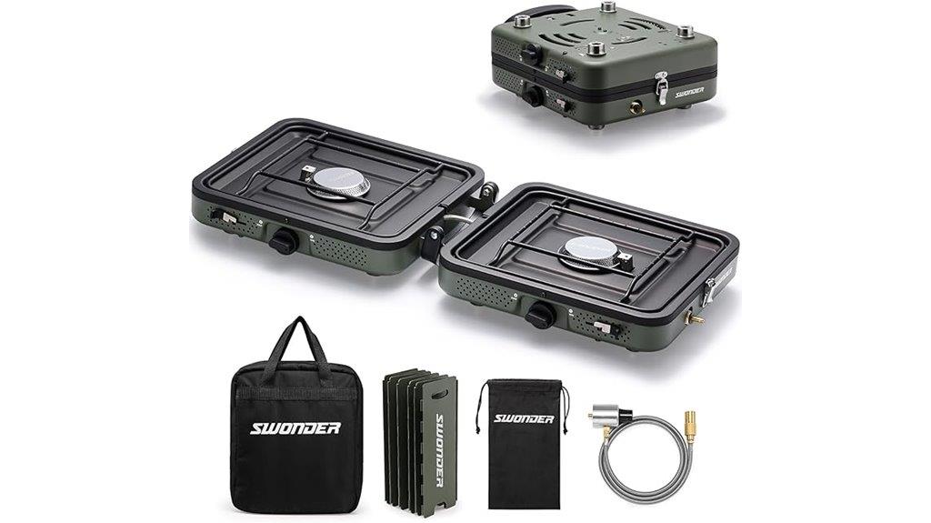 portable two burner camping stove