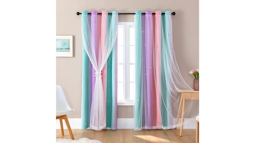 rainbow unicorn bedroom curtains