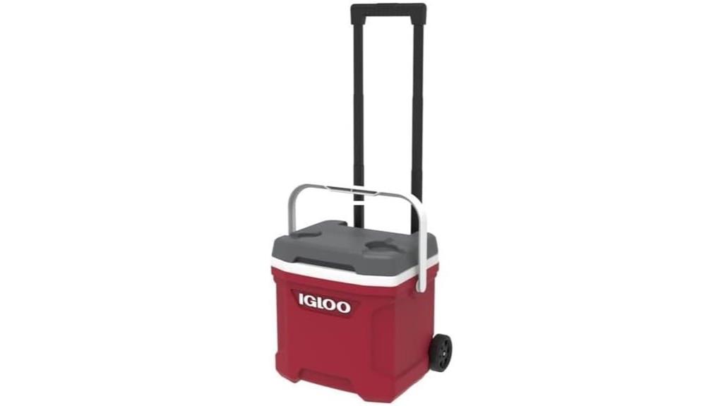 red and white igloo roller