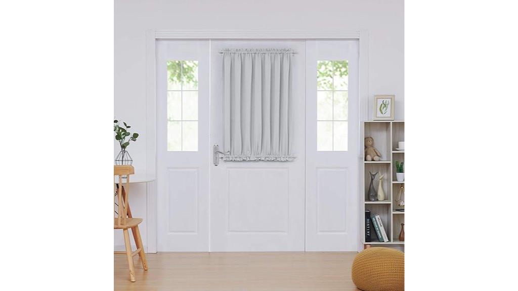 silver grey door curtain