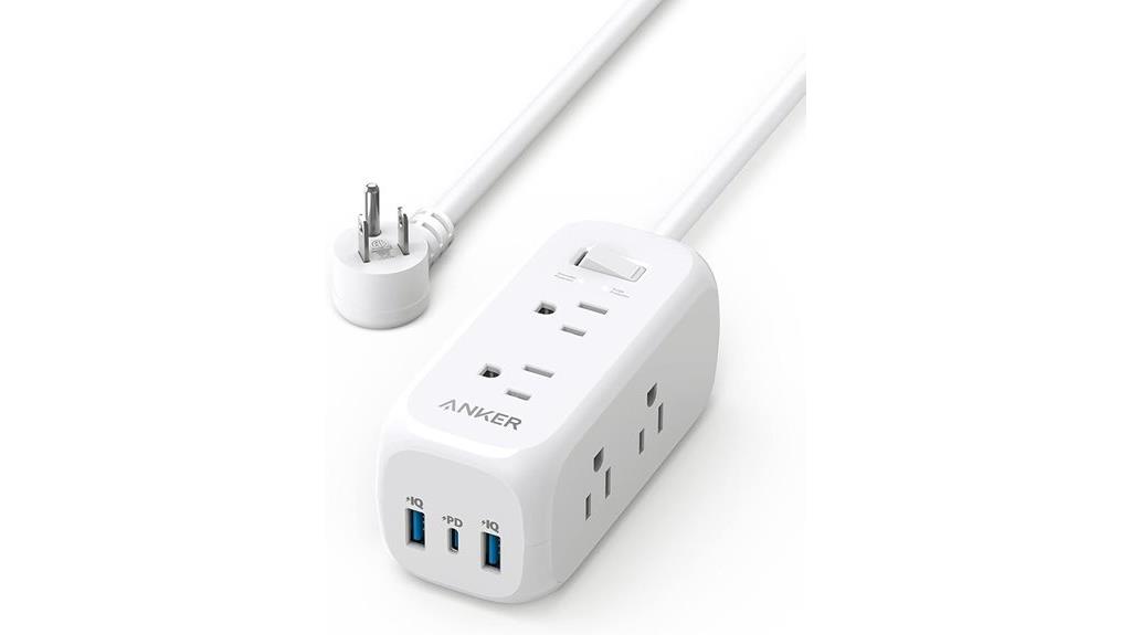six outlet usb power strip