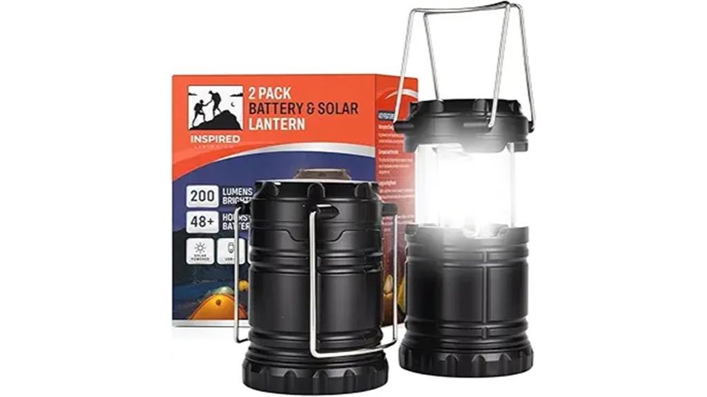 two rechargeable lanterns